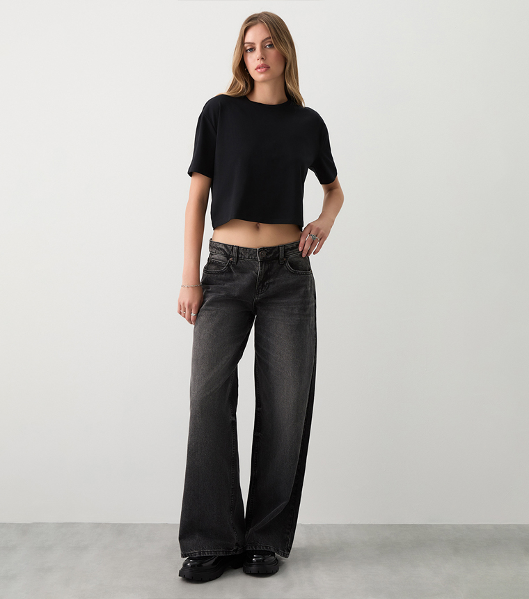 Solid Short Sleeves Boxy T-Shirt