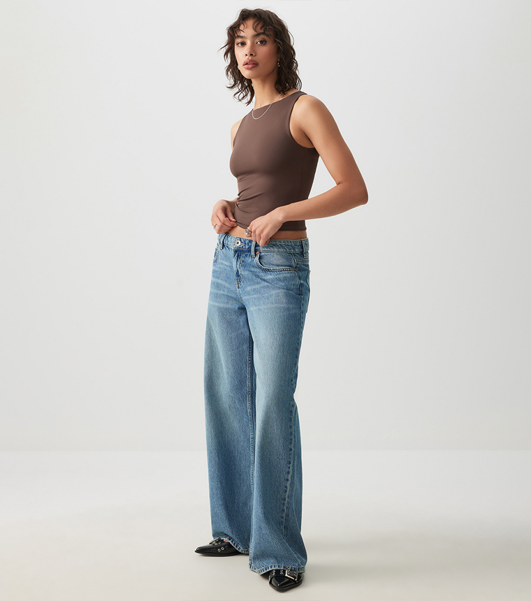 Solid Boat Neck Tank Top
