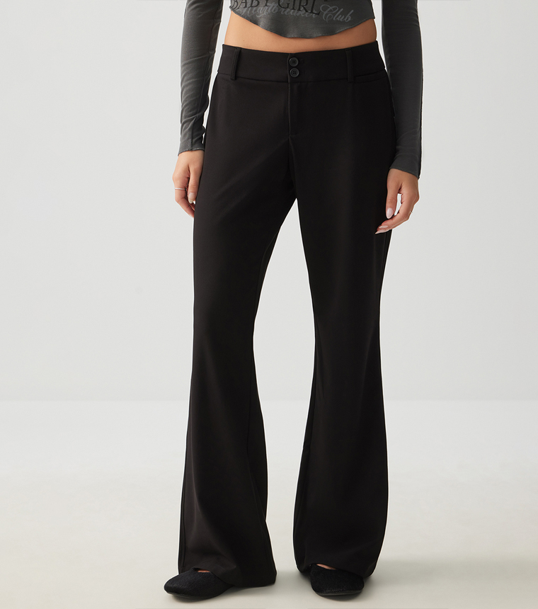Solid Flared Trousers