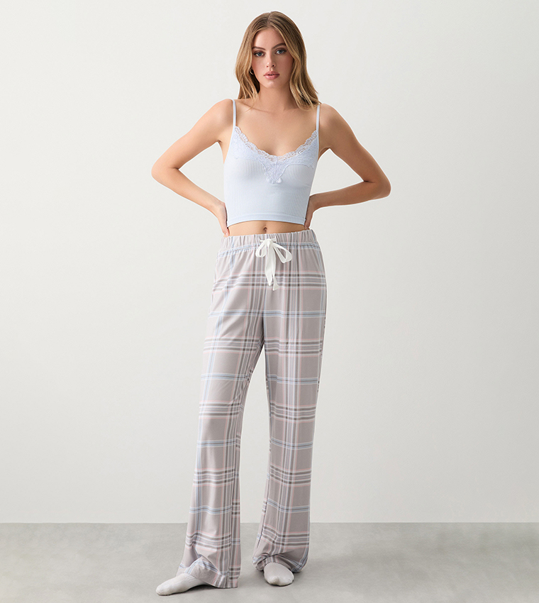 Plaid Super Soft Flared Pajama Bottom