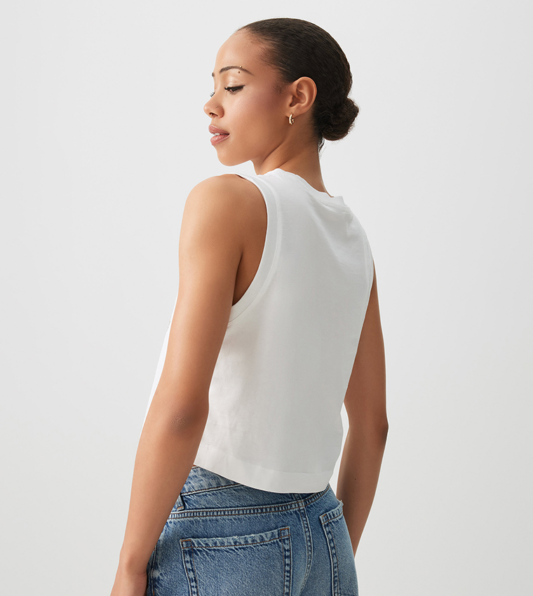 Printed Sleeveless Crop Top