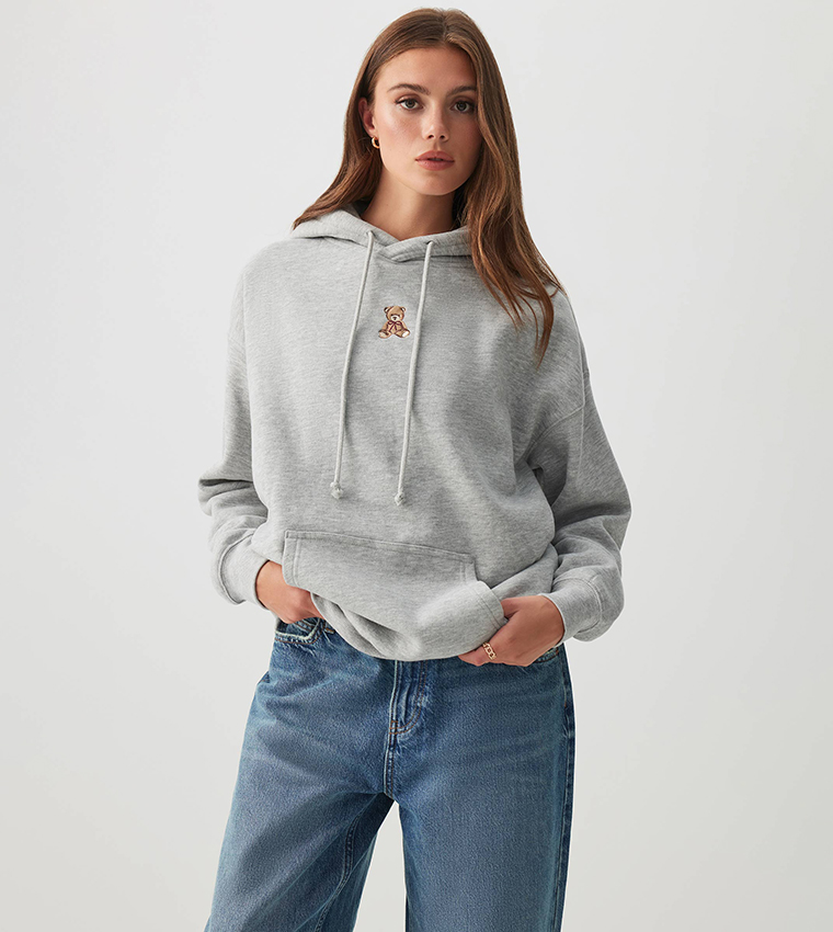 Printed Long Sleeves Oversized Hoodie