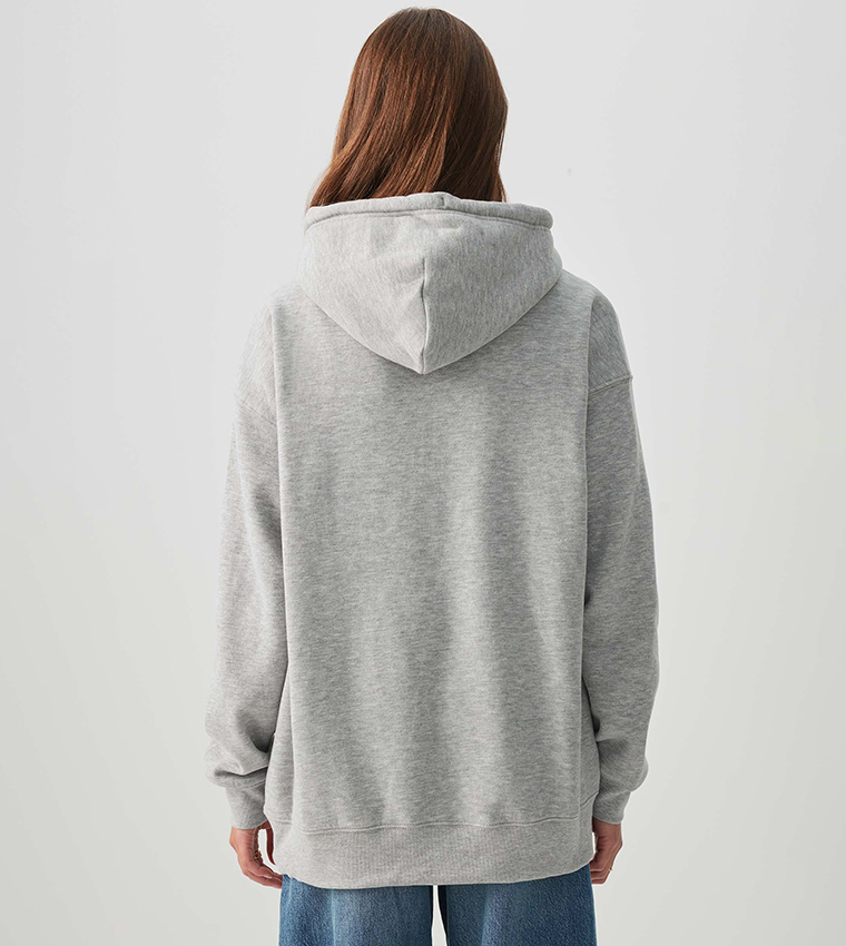 Printed Long Sleeves Oversized Hoodie