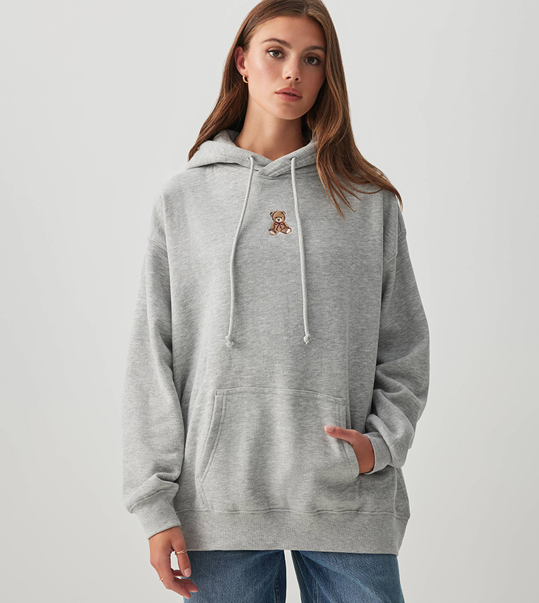 Printed Long Sleeves Oversized Hoodie