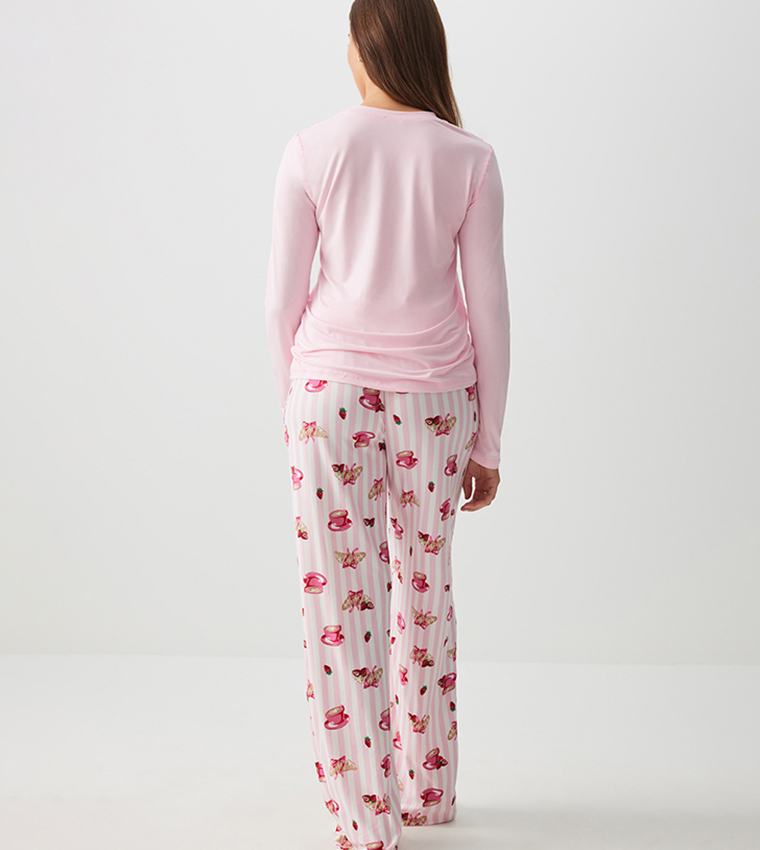 HUSHKNIT Printed Long Sleeves Pyjama Set