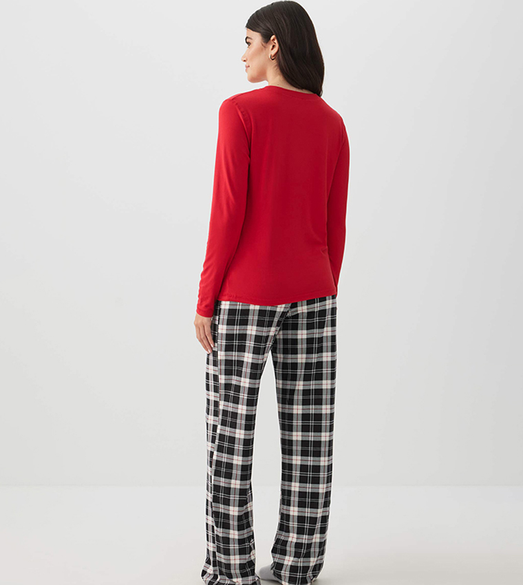 HUSHKNIT Printed Long Sleeves Pyjama Set