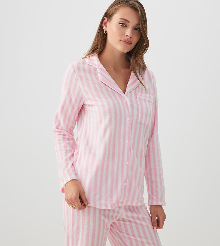 SNUGSOFT Striped Elastic Waist Pyjama Set