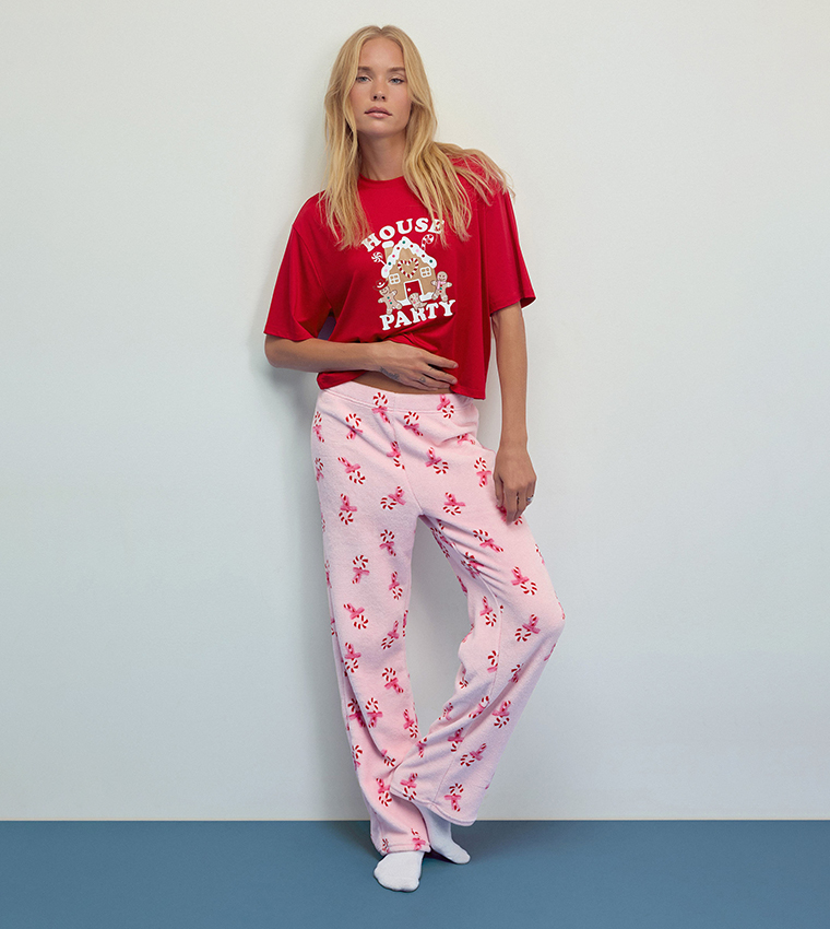 SUNDAYSOFT Printed Flared Pyjama Pants