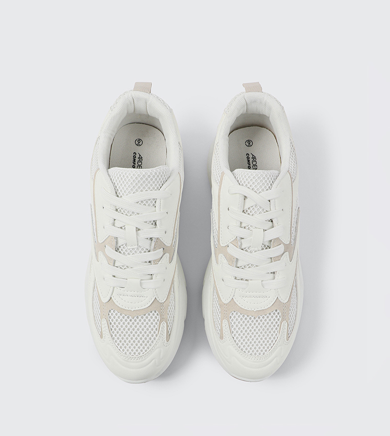 Mesh Detail Lace Up Sneakers