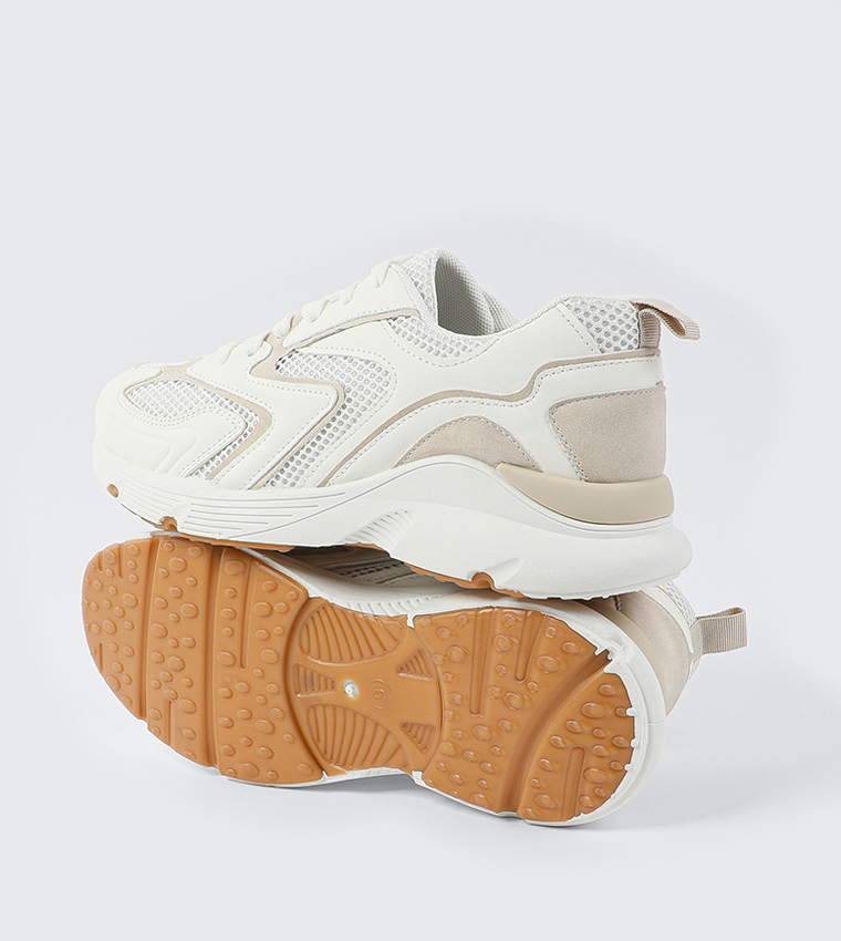 Mesh Detail Lace Up Sneakers