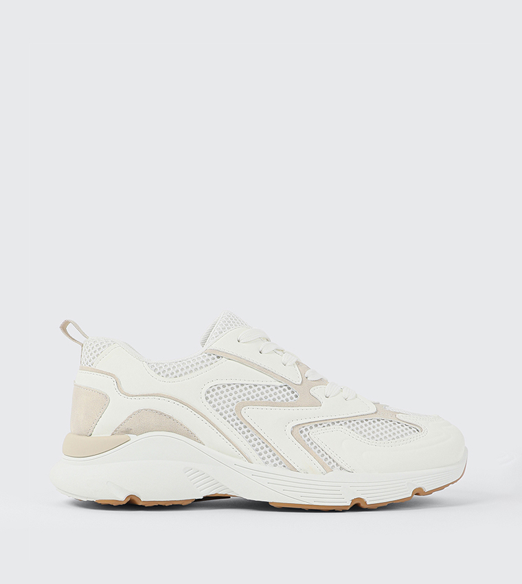 Mesh Detail Lace Up Sneakers