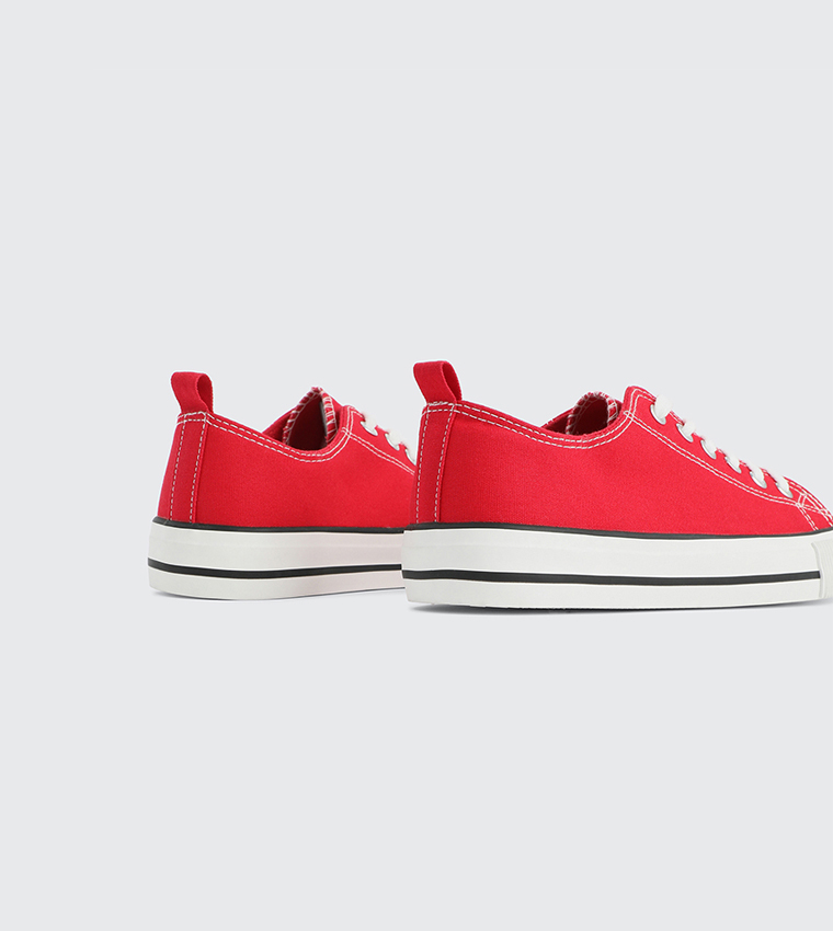Toe Cap Low Top Canvas Sneakers