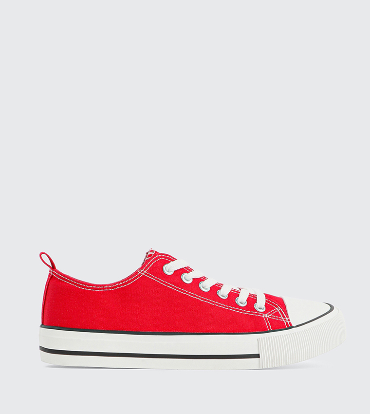 Toe Cap Low Top Canvas Sneakers