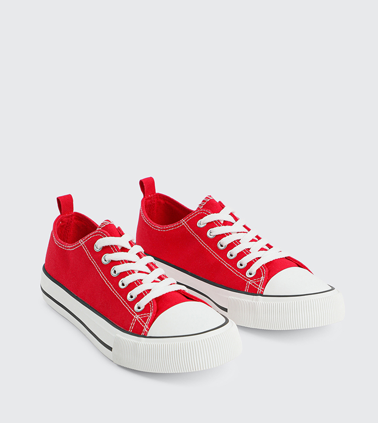 Toe Cap Low Top Canvas Sneakers