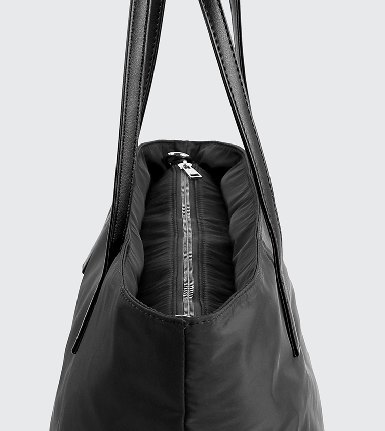 Solid Nylon Tote Bag