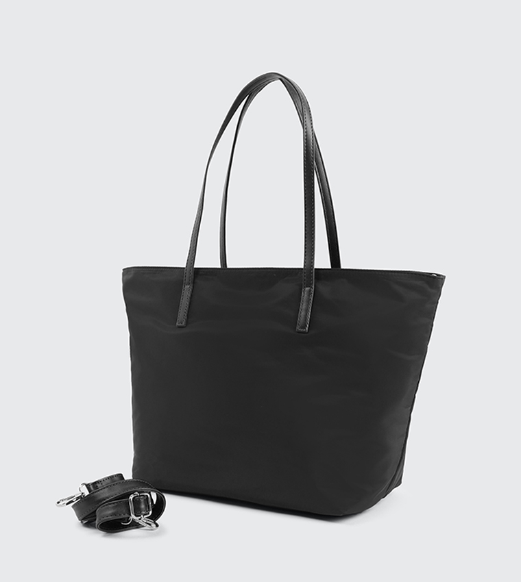 Solid Nylon Tote Bag