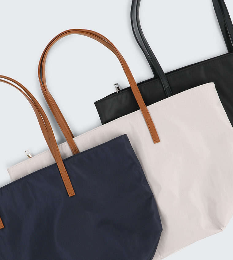 Solid Nylon Tote Bag