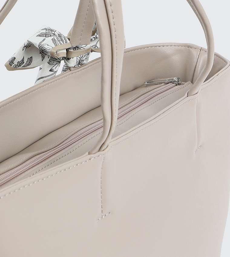 Scarf Detail Tote Bag