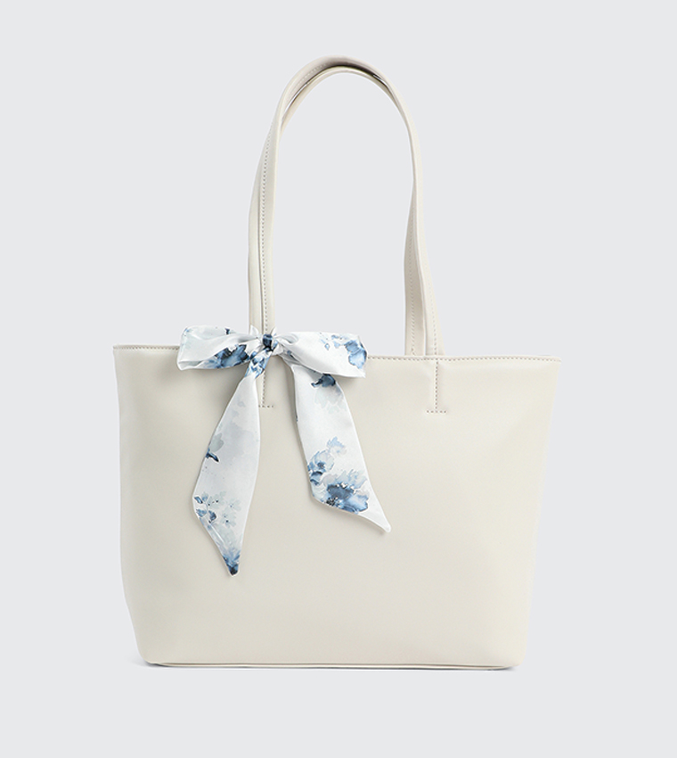 Scarf Detail Tote Bag