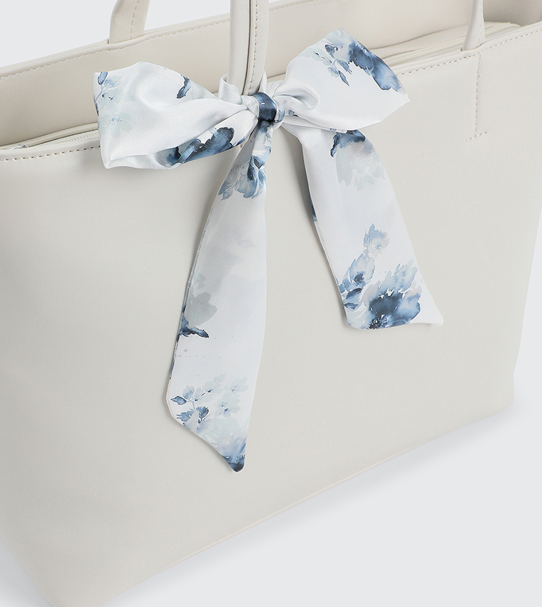 Scarf Detail Tote Bag