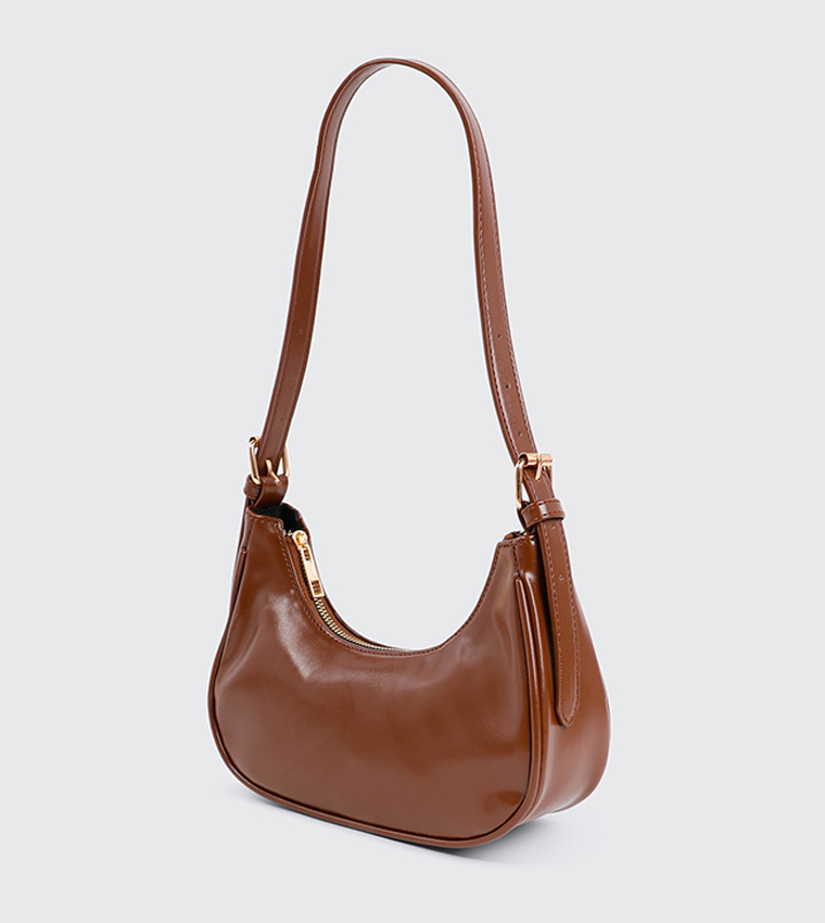 Textured Faux Leather Shoulder Bag