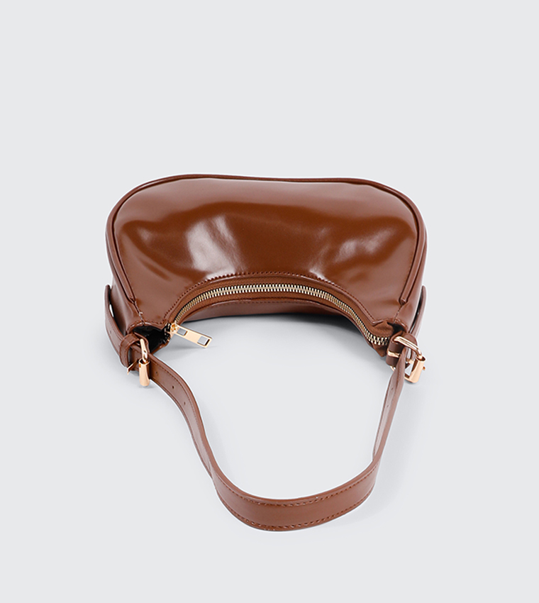 Textured Faux Leather Shoulder Bag