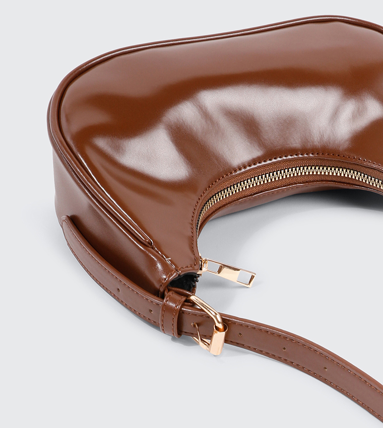 Textured Faux Leather Shoulder Bag