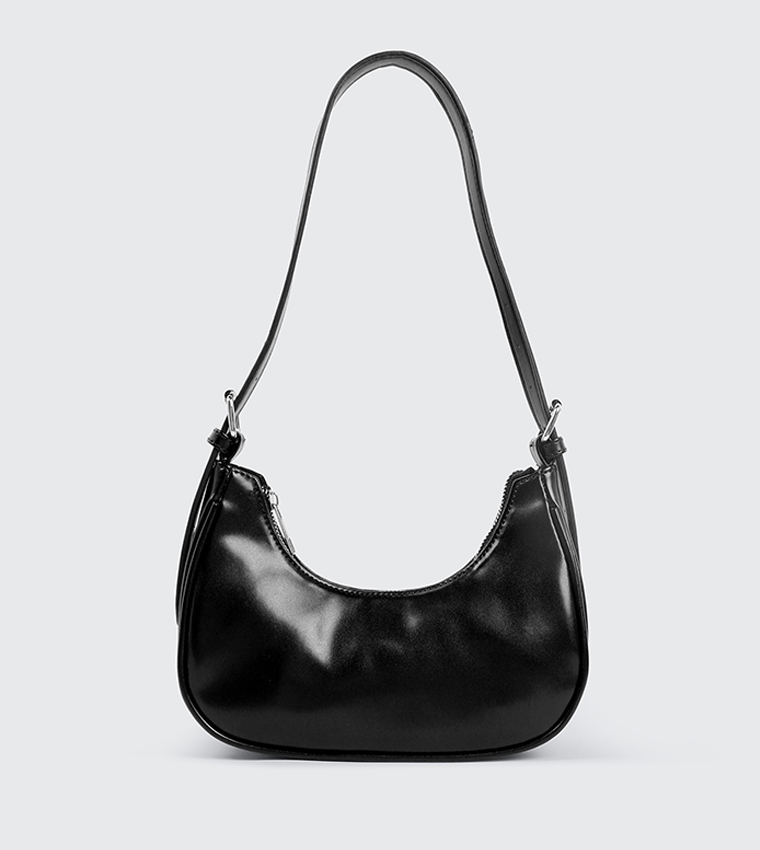 Textured Faux Leather Shoulder Bag