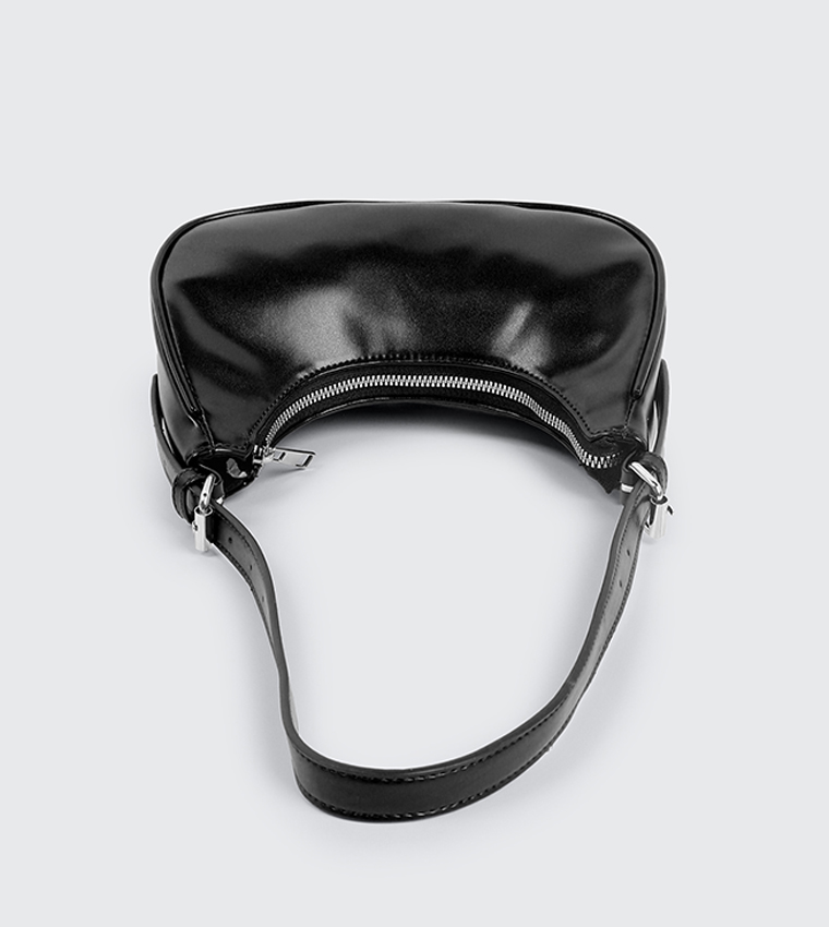 Textured Faux Leather Shoulder Bag