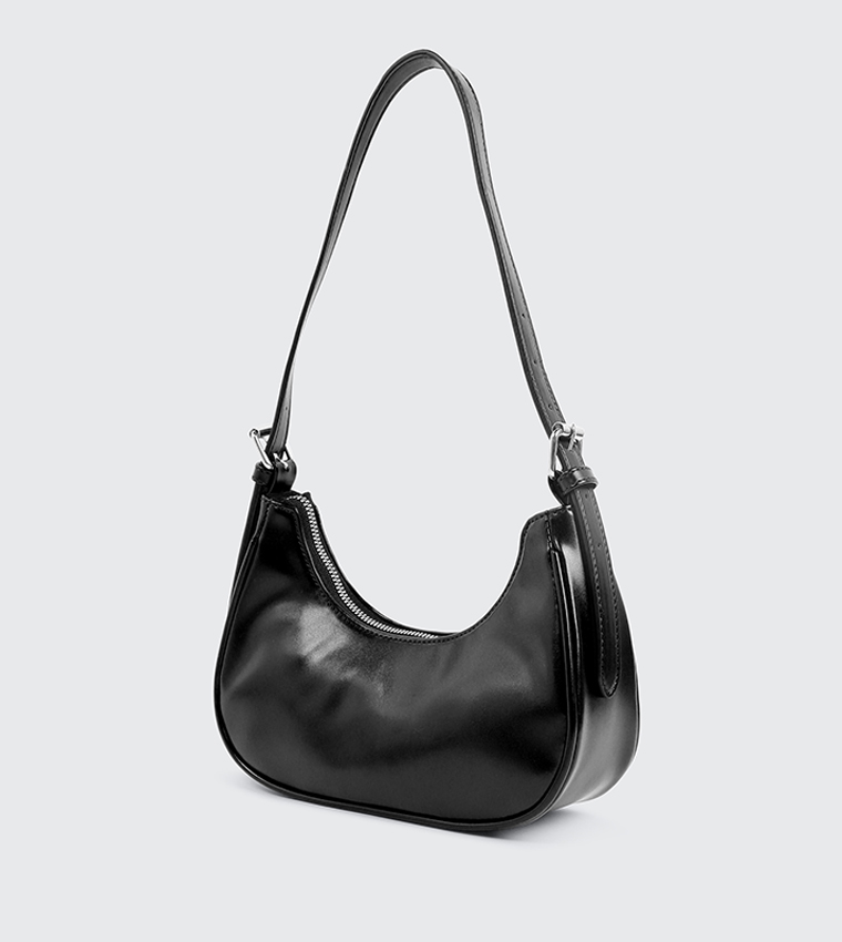 Textured Faux Leather Shoulder Bag