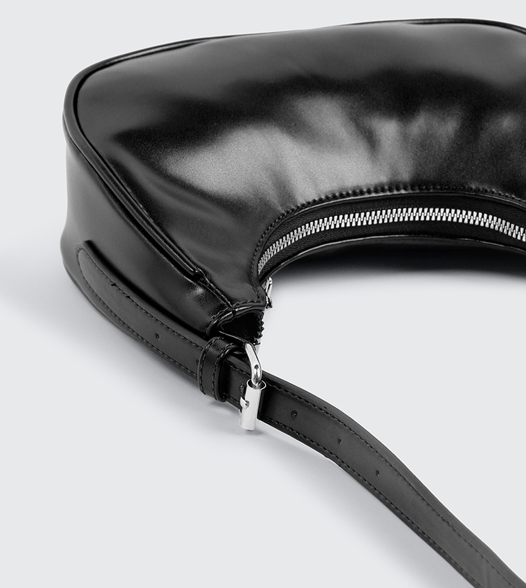 Textured Faux Leather Shoulder Bag