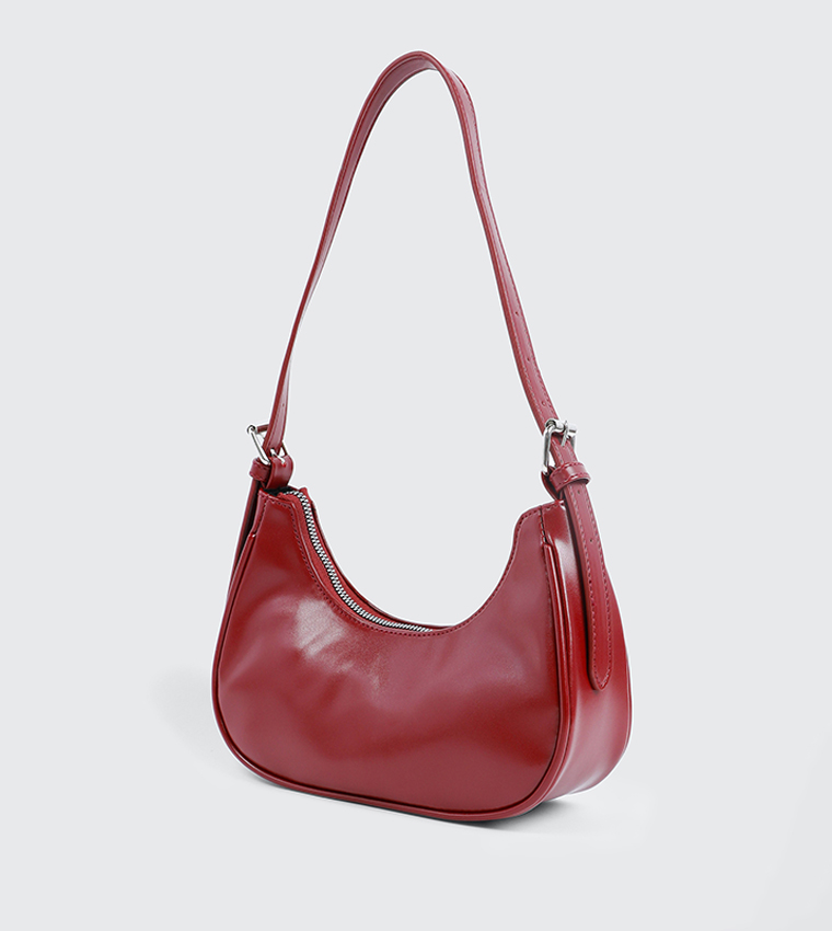 Textured Faux Leather Shoulder Bag