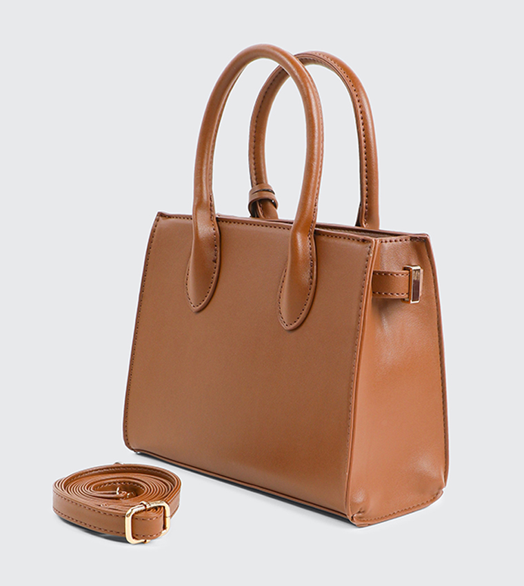 Textured Mini Tote Bag with Keychain