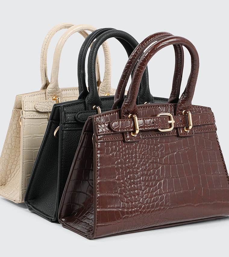 Textured Satchel Bag