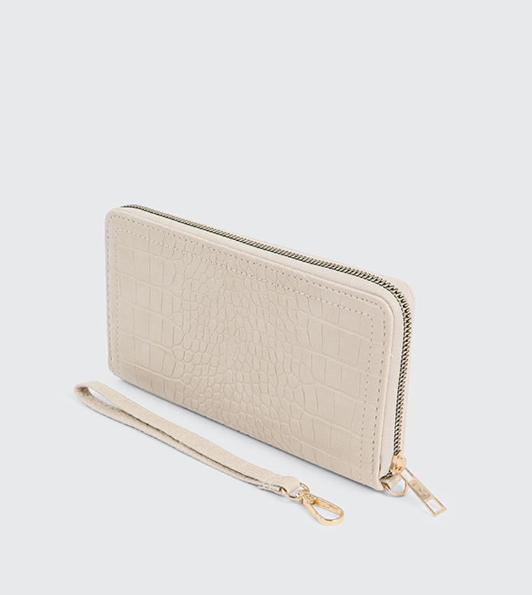 Textured Zip-Around Wallet