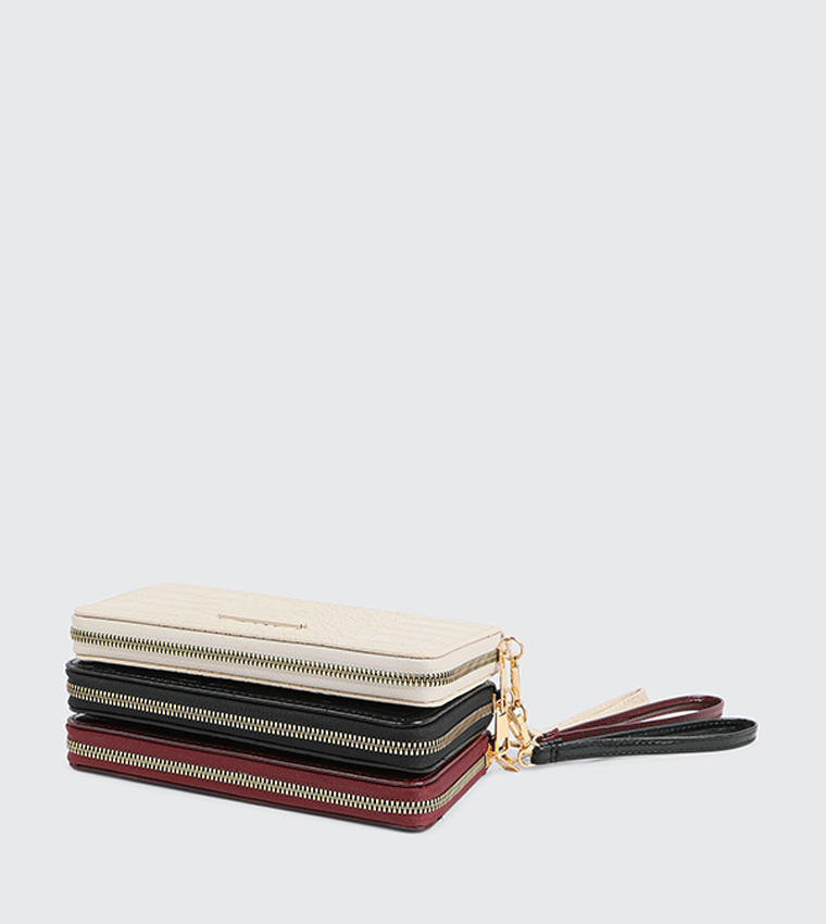 Textured Zip-Around Wallet