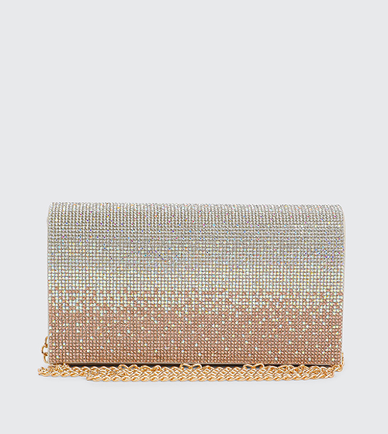 Ombre Rhinestone Clutch Bag