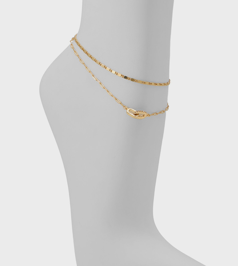 Buy Aldo Accessories ARDENTALLEN Multipack Gold Tone Anklets In