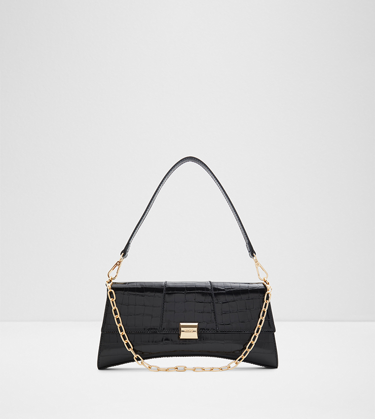 Aseela Textured Chain Accent Shoulder Bag