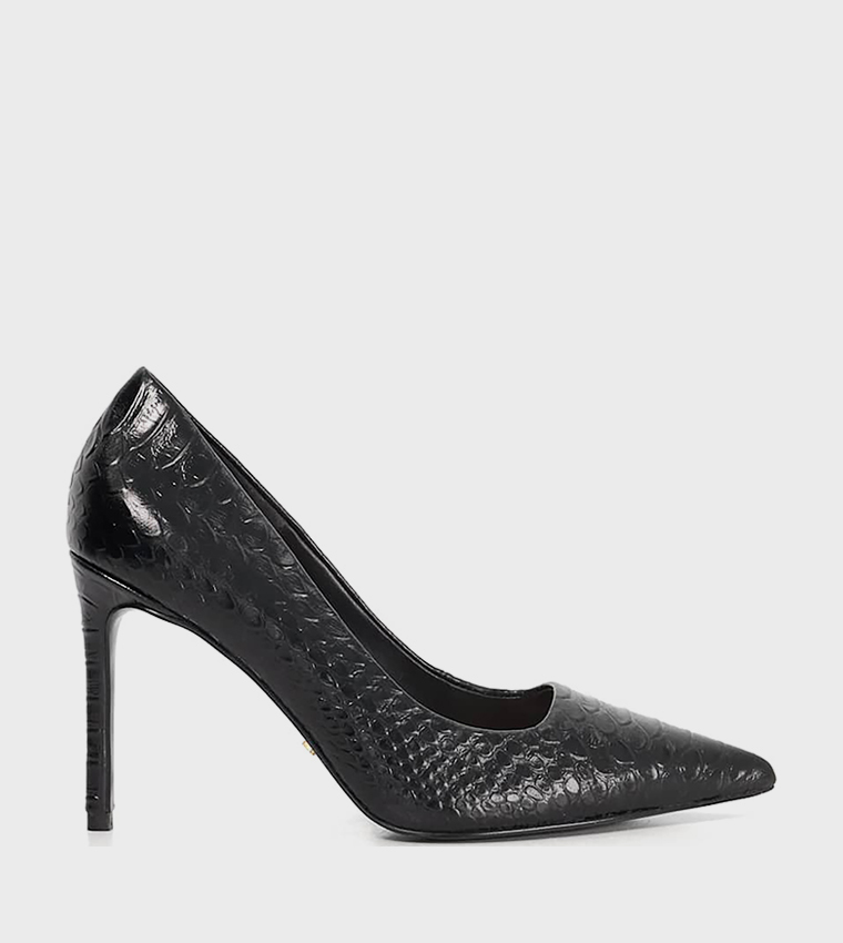 ASSURED Croc Textured Pumps
