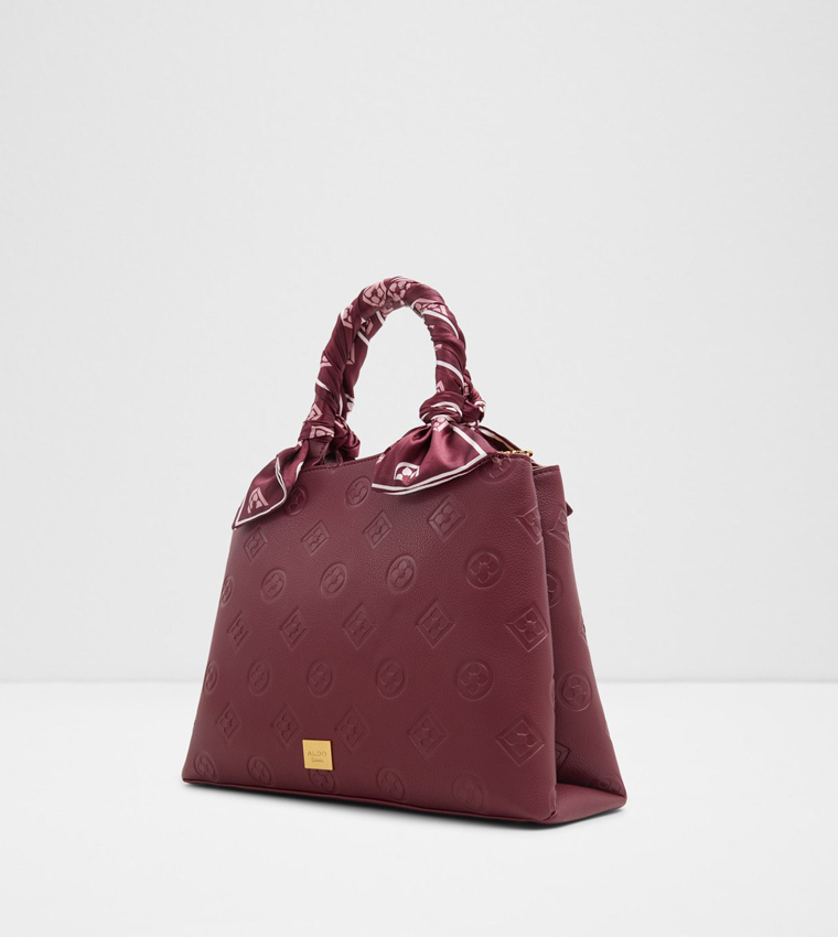 Buy Aldo ASTRAEA Embossed Scarf Detail Tote Bag In Burgundy 6thStreet Oman