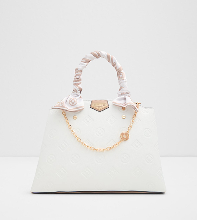 Buy Aldo ASTRAEA Embossed Scarf Detail Tote Bag In White 6thStreet Saudi Arabia