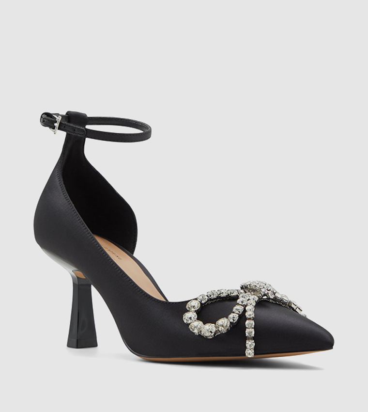 Embellished black pumps outlet