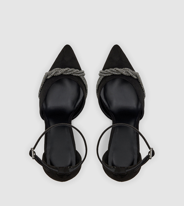 AURORAH Embellished Detail D'orsay Heel Sandals