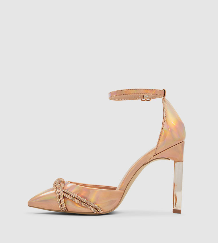 Buy Call It Spring AURORAH Embellished Detail D orsay Heel Sandals In Rose Gold 6thStreet Qatar