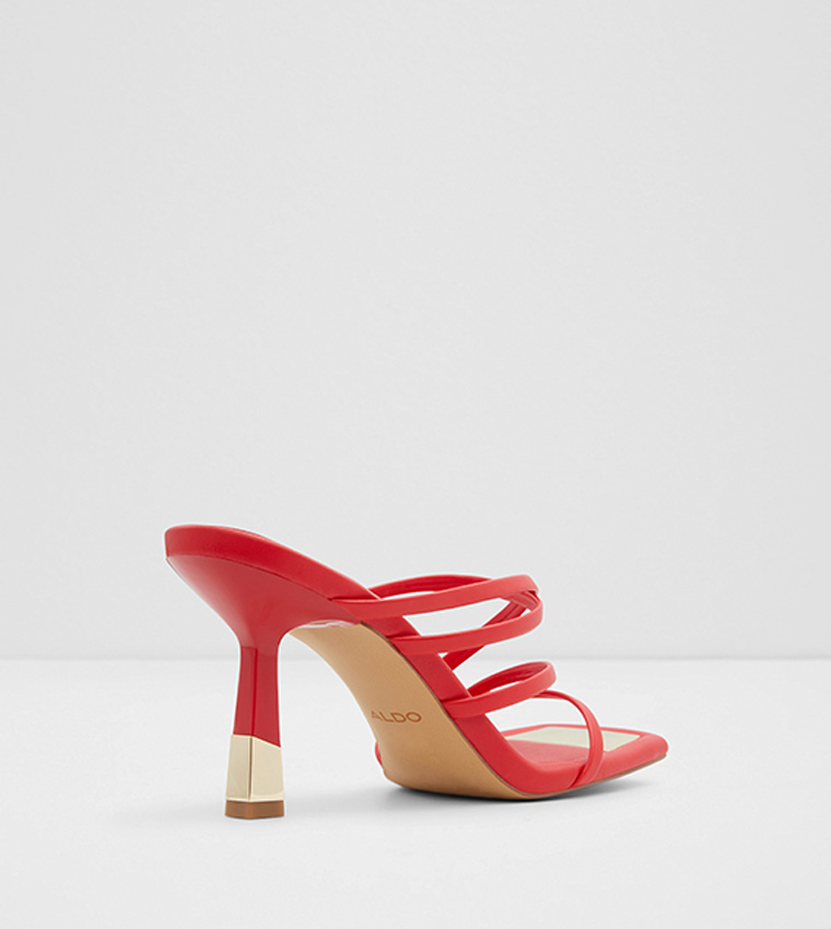 Aldo red strappy heels sale