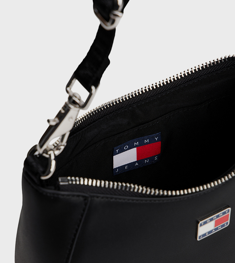 Logo Detail Zippered Shoulder Bag