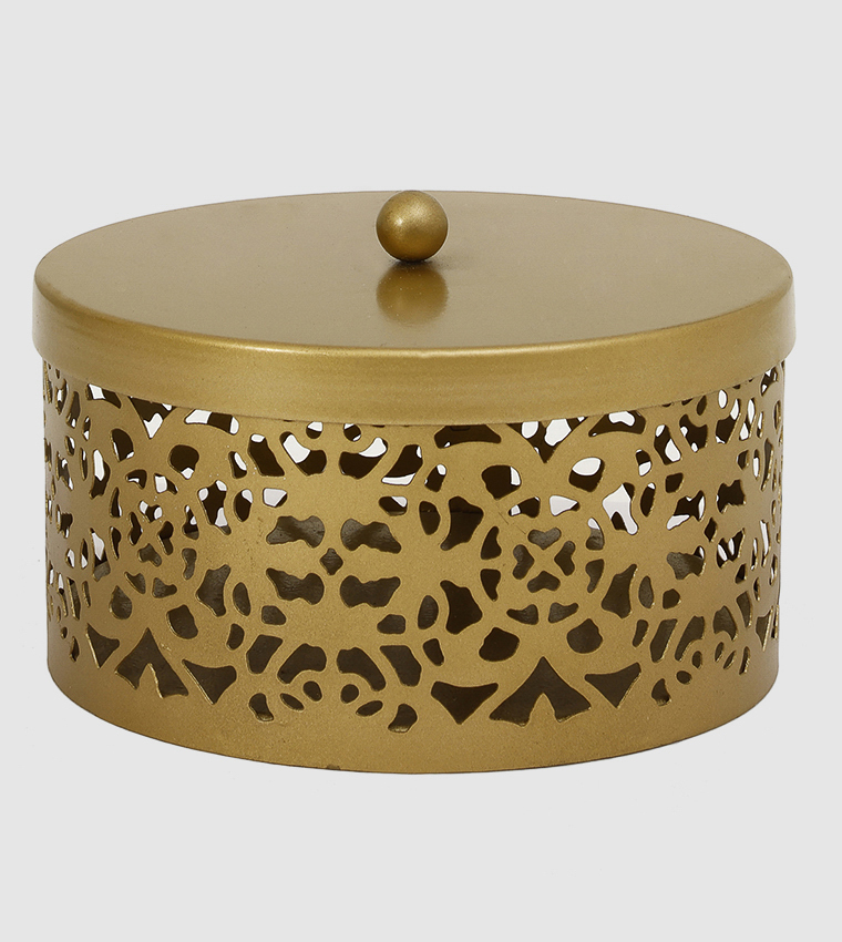 Gold on sale round box