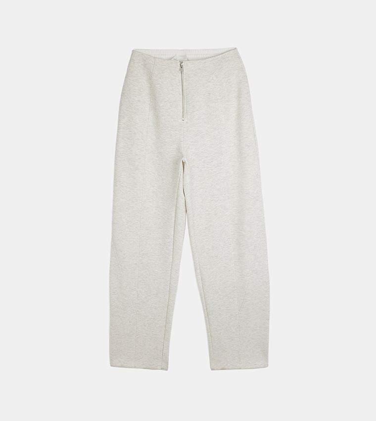 Zippered Straight Fit Sweatpants
