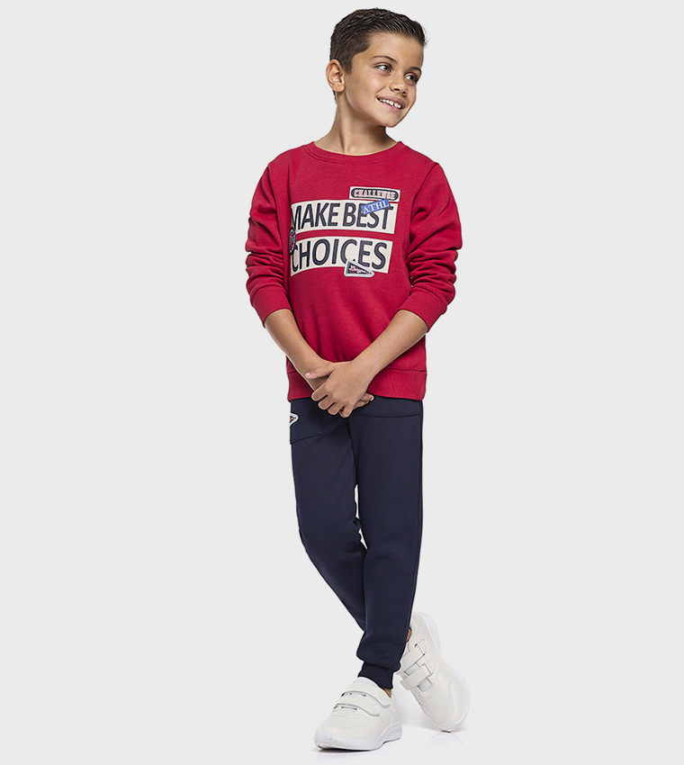 Make Best Choices Print Sweatshirt & Jogger Set